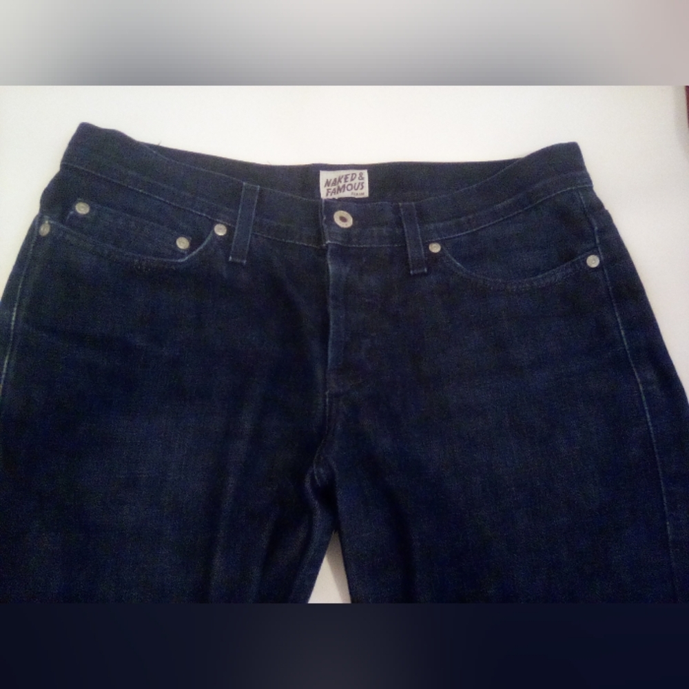 Naked & Famous Denim Raspberry Scratch N Sniff Blue Size 31 100% Cotton - Picture 5 of 16